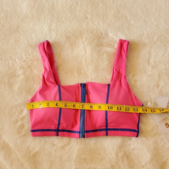 New Buff Bunny Dive Zip Sports Bra Miami Vice Pink H2O Sports Bra Size Medium - Picture 14 of 16